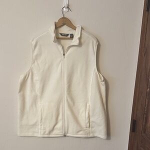 Lands' End Off-White Fleece Vest